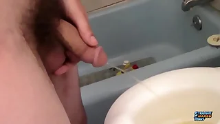 StraightNakedThugs: Chad Turner Enjoys Chilling With the addition of Releasing Hot Piss With the addition of Cum